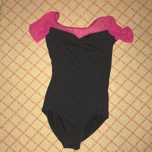 Mariia Black Cap Sleeve Leotard